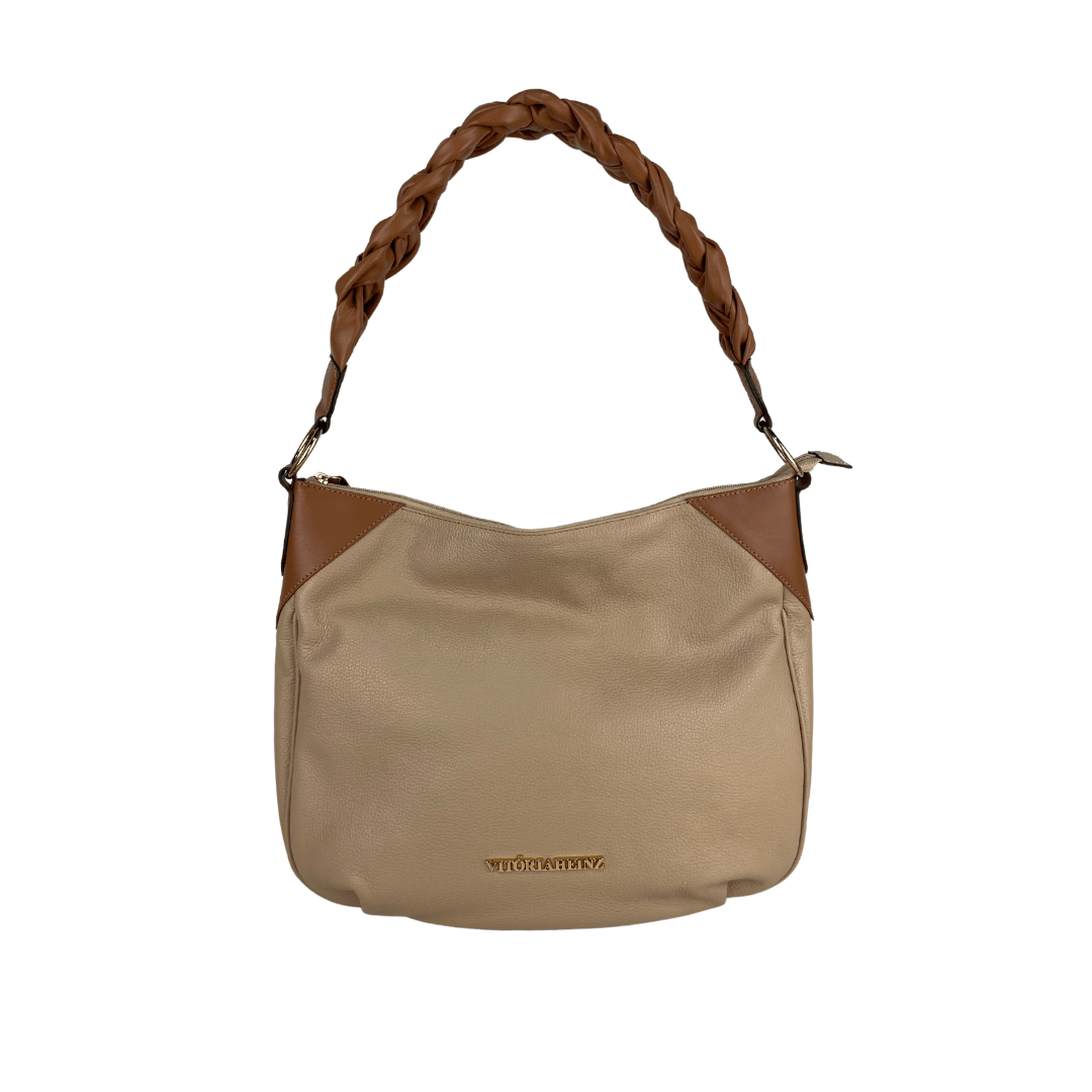 BOLSA GRANDE EM COURO ROMA NUDE - REF 1286