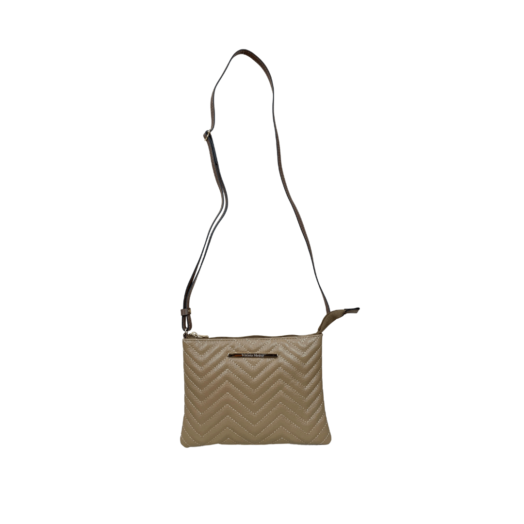 BOLSA PEQUENA EM COURO ROMA PALHA - REF 1227
