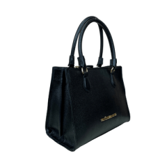 BOLSA EM COURO PRETO - REF 2052