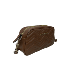 BOLSA EM COURO ROMA CAMEL COM MATELASSÊ - REF 1330