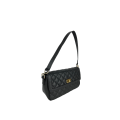 BOLSA EM COURO ROMA PRETO - REF 1290