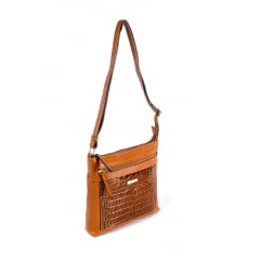 BOLSA TRANSVERSAL EM COURO LINHAÇA - REF 1133