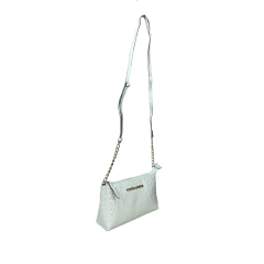 BOLSA PEQUENA EM COURO CROCO OFF WHITE - REF 1287