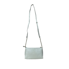 BOLSA PEQUENA EM COURO CROCO OFF WHITE - REF 1287