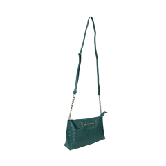 BOLSA PEQUENA EM COURO CROCO OLIVA - REF 1287