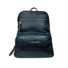 MOCHILA GRANDE EM COURO PRETO - REF 1119